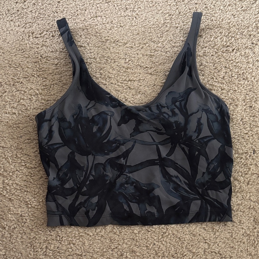 lululemon athletica Gray Floral Tank Top size 6